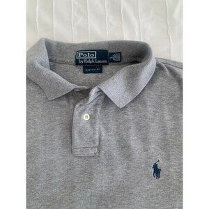 Polo Ralph Lauren Mens Gray Polo Shirt Large Classic Preppy  Pony Quiet Luxury